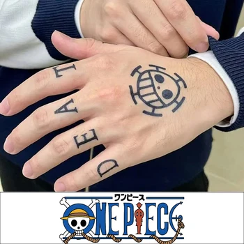 Anime One Piece Sticker Trafalgar Law Tattoo Sticker Painless Tattoo Cosplay Prop 15day