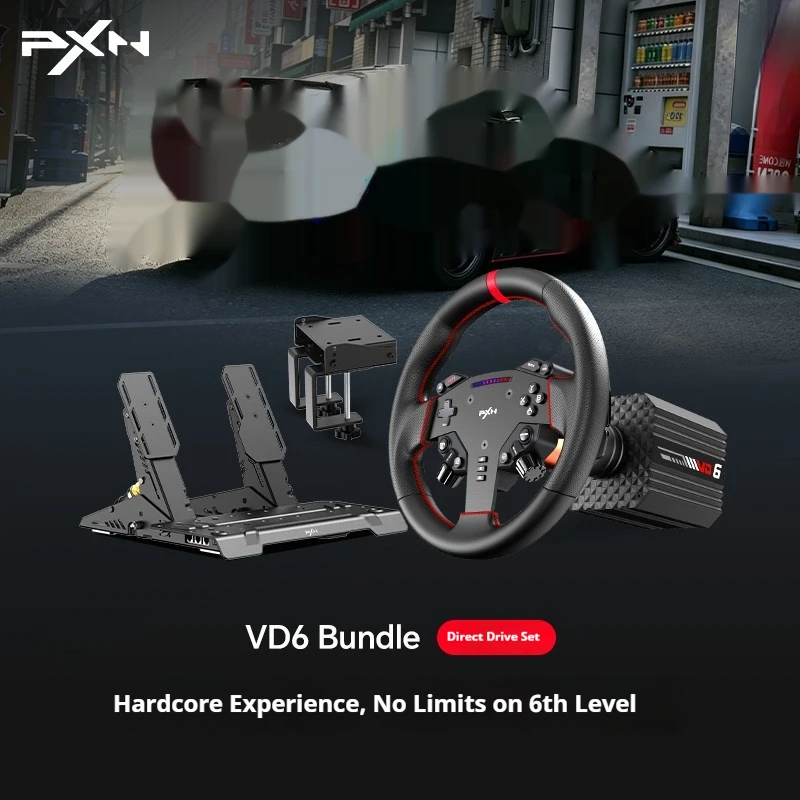 PXN VD6 Game Steering Wheel Servo Direct Drive 6Nm Base Simulator Driving Car Racing Simulator PC Gaming Accessories Gift