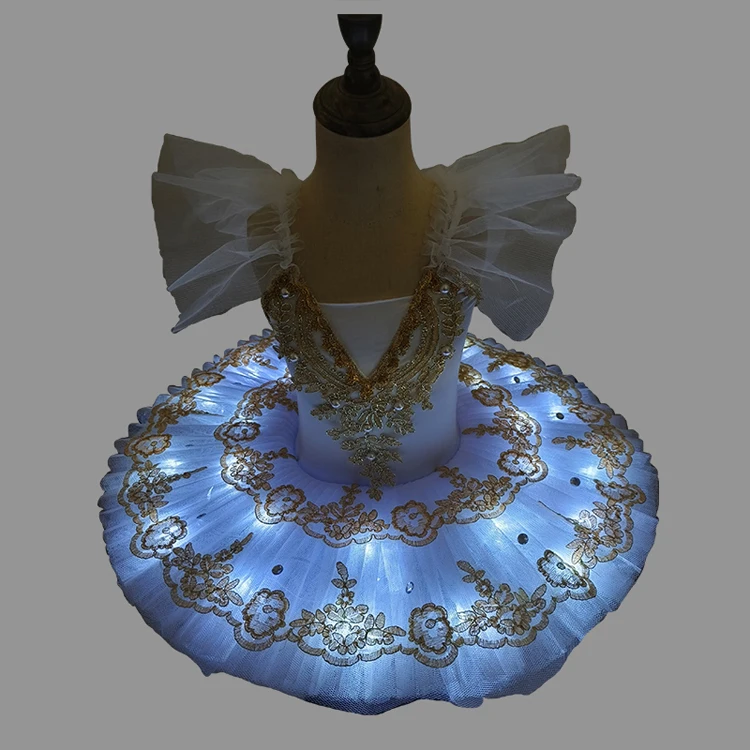 Tutu Ballet Led Light Swan Lake Ballerina Pancake Tutu Girl Women Adult Child Ballet Dress Kids Dance Costumes Tutu Led Ballet