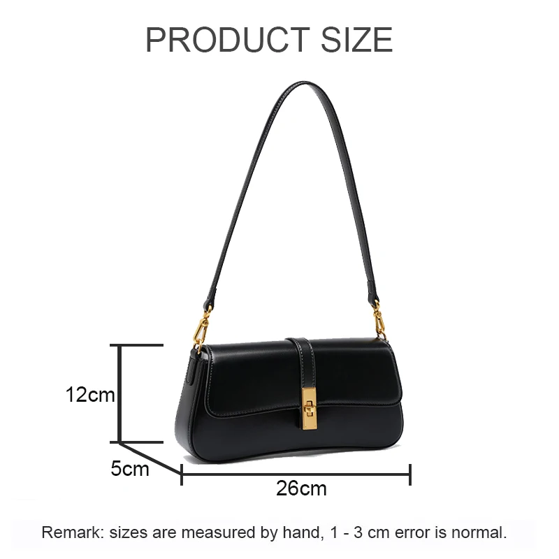 New Joker Single Shoulder Crossbody Women's Advanced Underarm Bag Lady Cowhide Split Leather Handbag Fashion Female Messenger