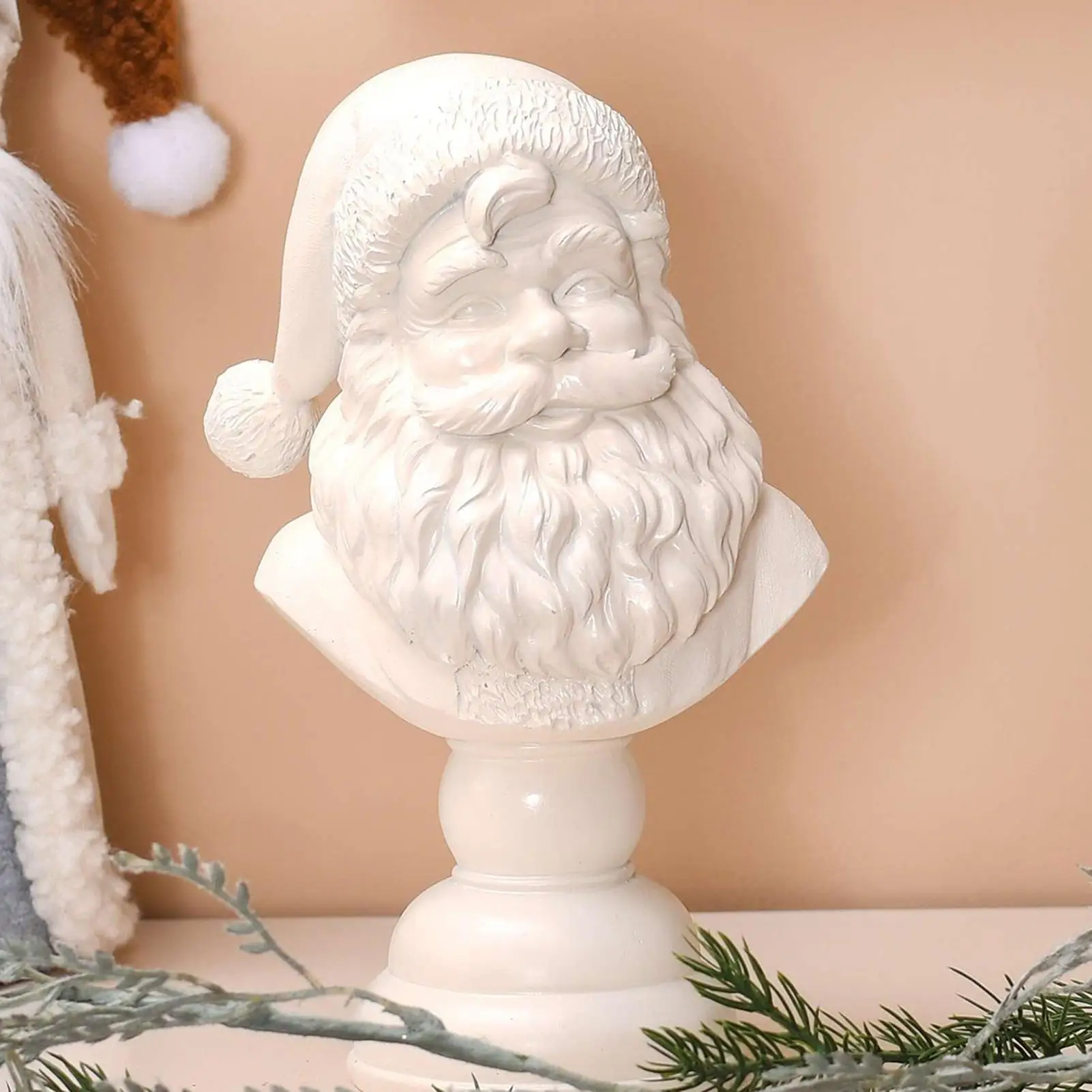 1 Stück Weihnachtsfiguren Handwerk Skulptur Weihnachten Harz Statue für Wohnheim Wohnzimmer Schlafzimmer Party Winter Festival Dekorationen