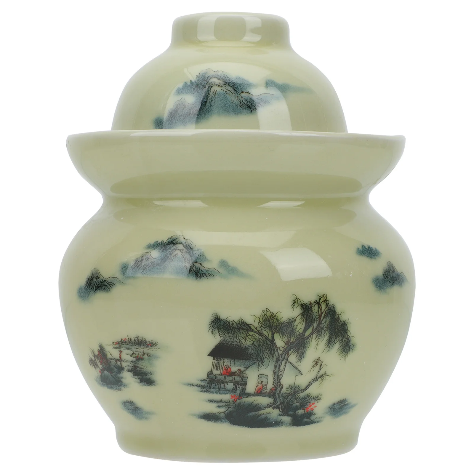

Ceramic Pickle Jar Compact Sealing Holder Eco Friendly Kitchen Storage Jar Easy to Clean Smooth Surface