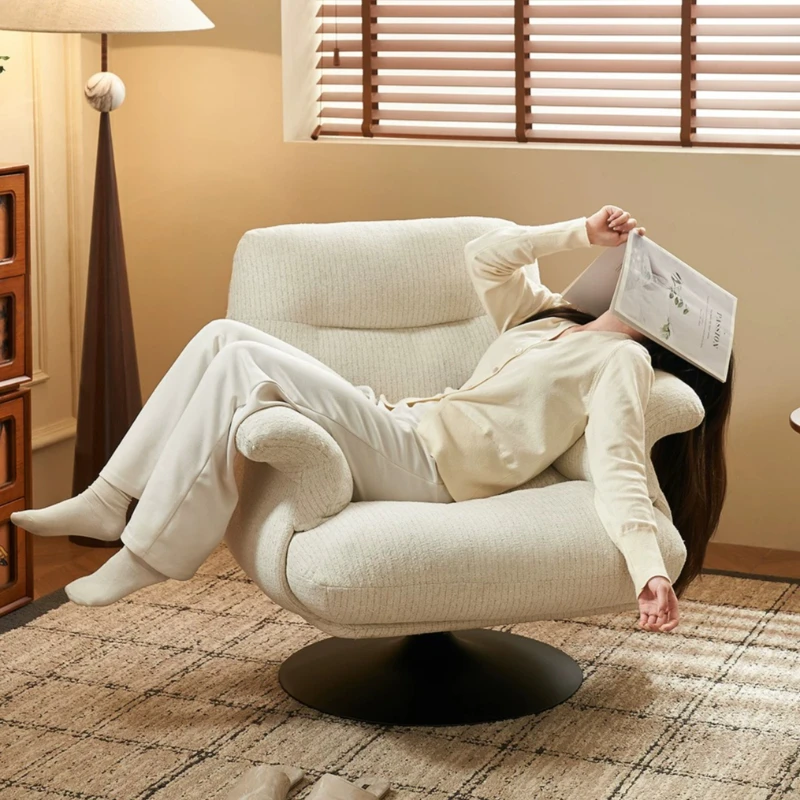Armrest White Chair Footrest Luxury Single Spinning Chair Comfortable Lounge Poltrone Da Salotto Designer Furniture Replicas
