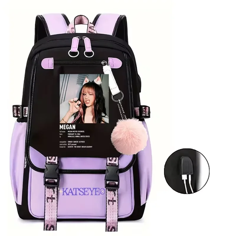 2026-ガールズ-katseye-バックパック子供女の子男の子キャンバスランドセル-usb-充電学生スクールバッグティーンエイジャー男の子女の子バックパック