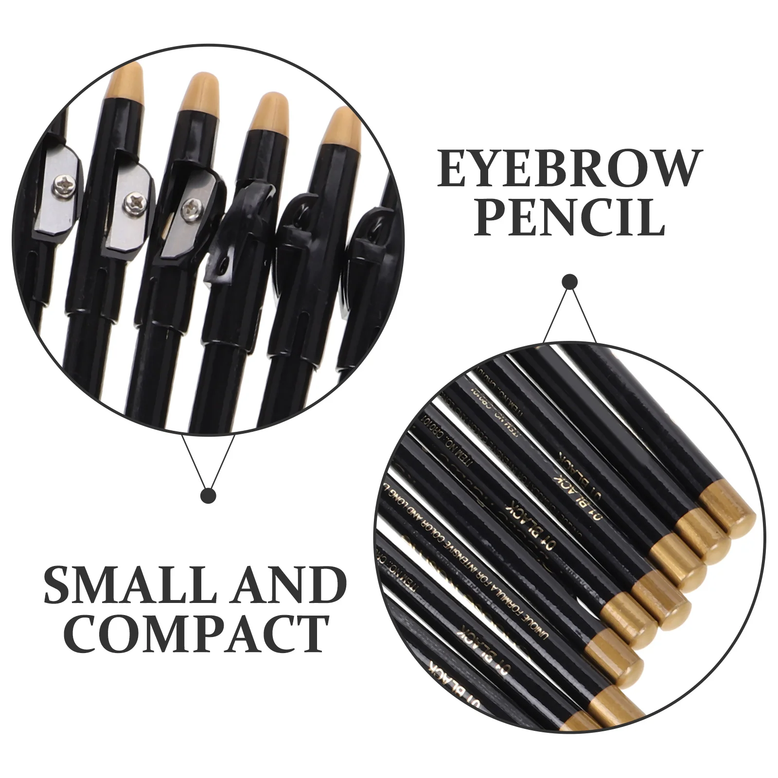 12 個ポータブルアイブロウペンシル防水内蔵シャープナーデュアルユースアイブロウアイライナーペンマット仕上げ眉ペンシル女性用