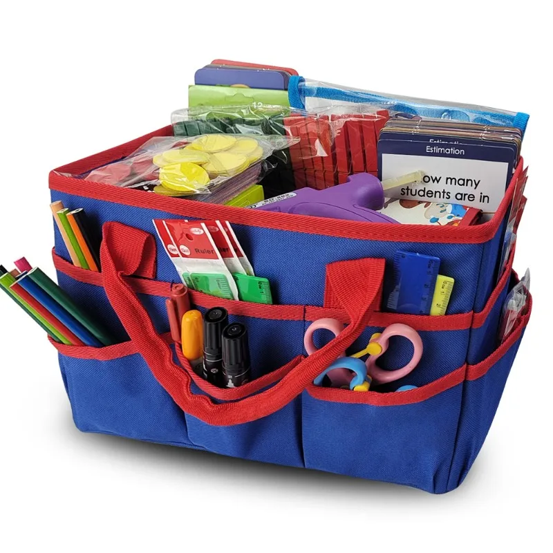 

Teacher Tote Bag Multi Pocket Durable Storage for School Garden Classroom Essentials