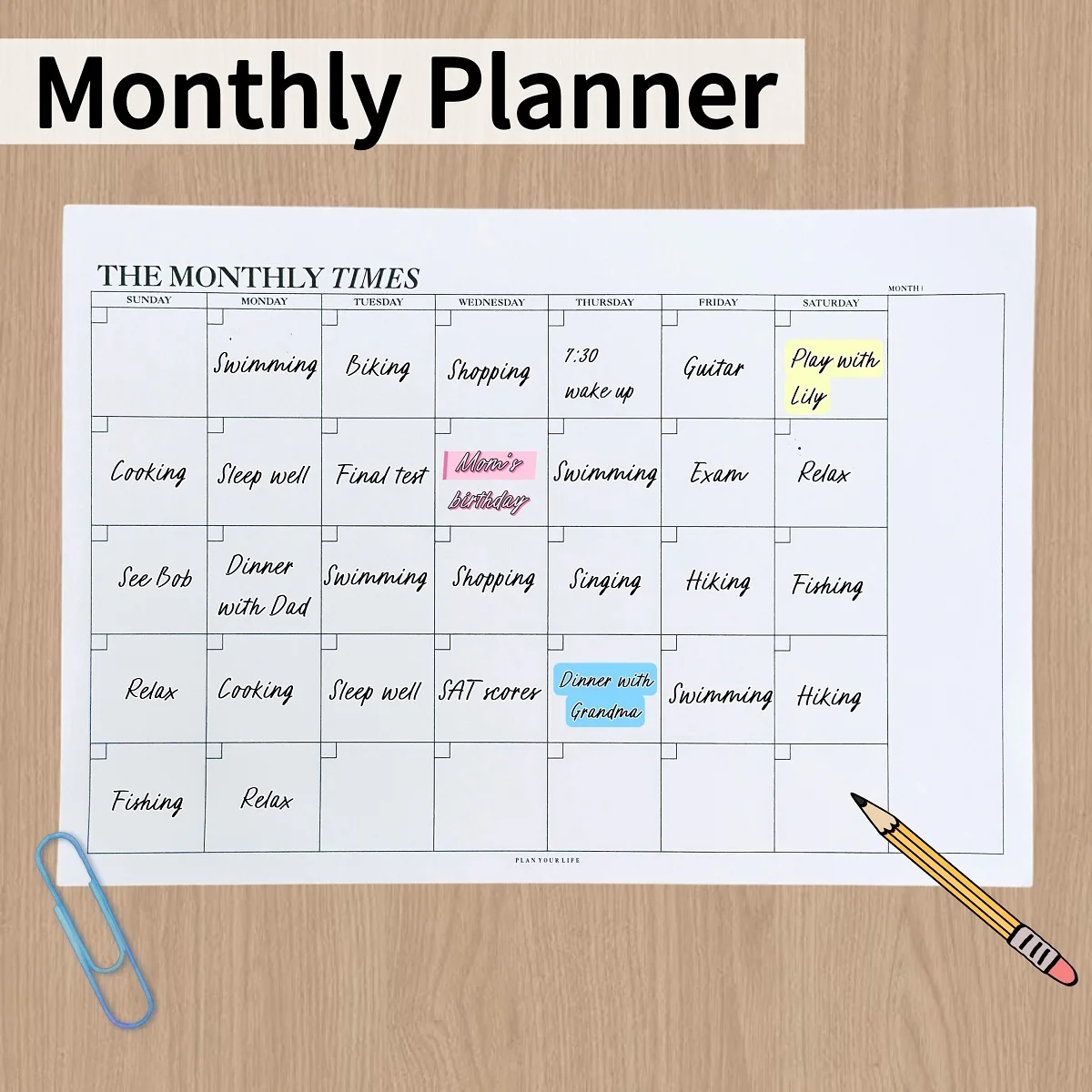 

Extended Month-at-a-Glance Calendar – Clean & Clear Layout, Perfect for Home, School, Office, Business & Organization