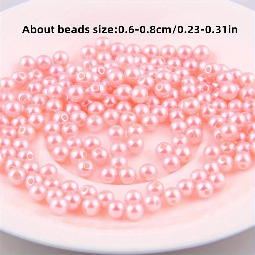 660/330pcs 6/8mm Korean Style Powder Acrylic Bead Cushion Chain DIY Bracelet Beads