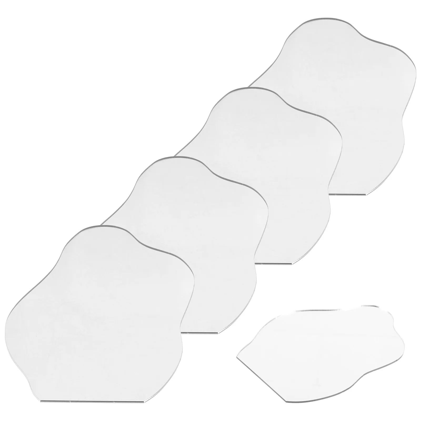 

Набор из 5 акриловых зеркальных панелей неправильной формы для самостоятельного изготовления настольного косметического зеркала, портативный, для домашнего декора
