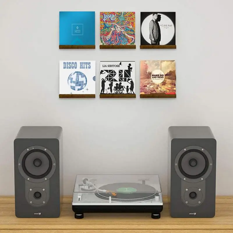Wall Record Holder Wood Vinyl Record Shelf Wall Mount Record Storage Racks Small Wall Vinyl Record Holder Display Shelf