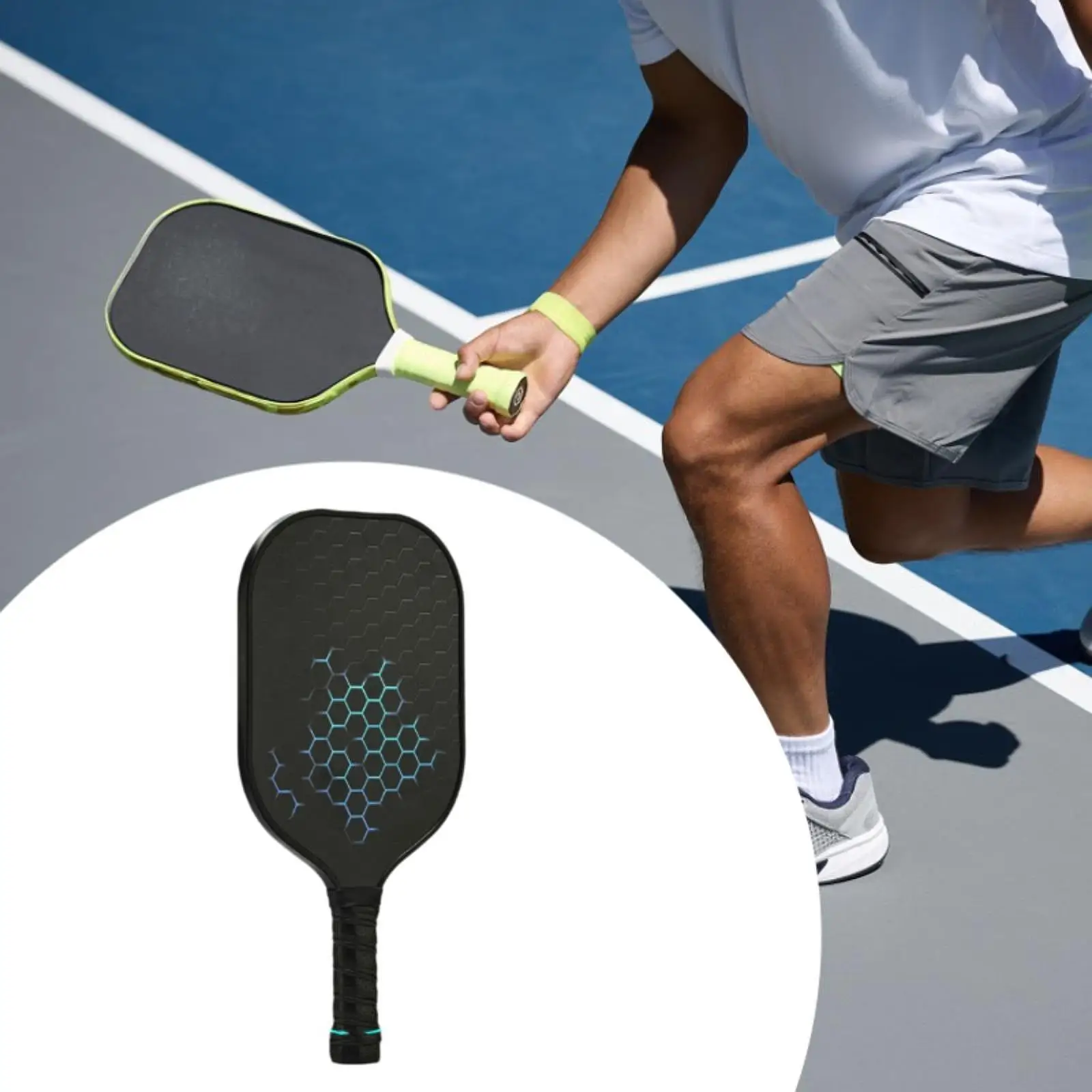 Raquette de pickleball avec poignée confortable, articles de sport