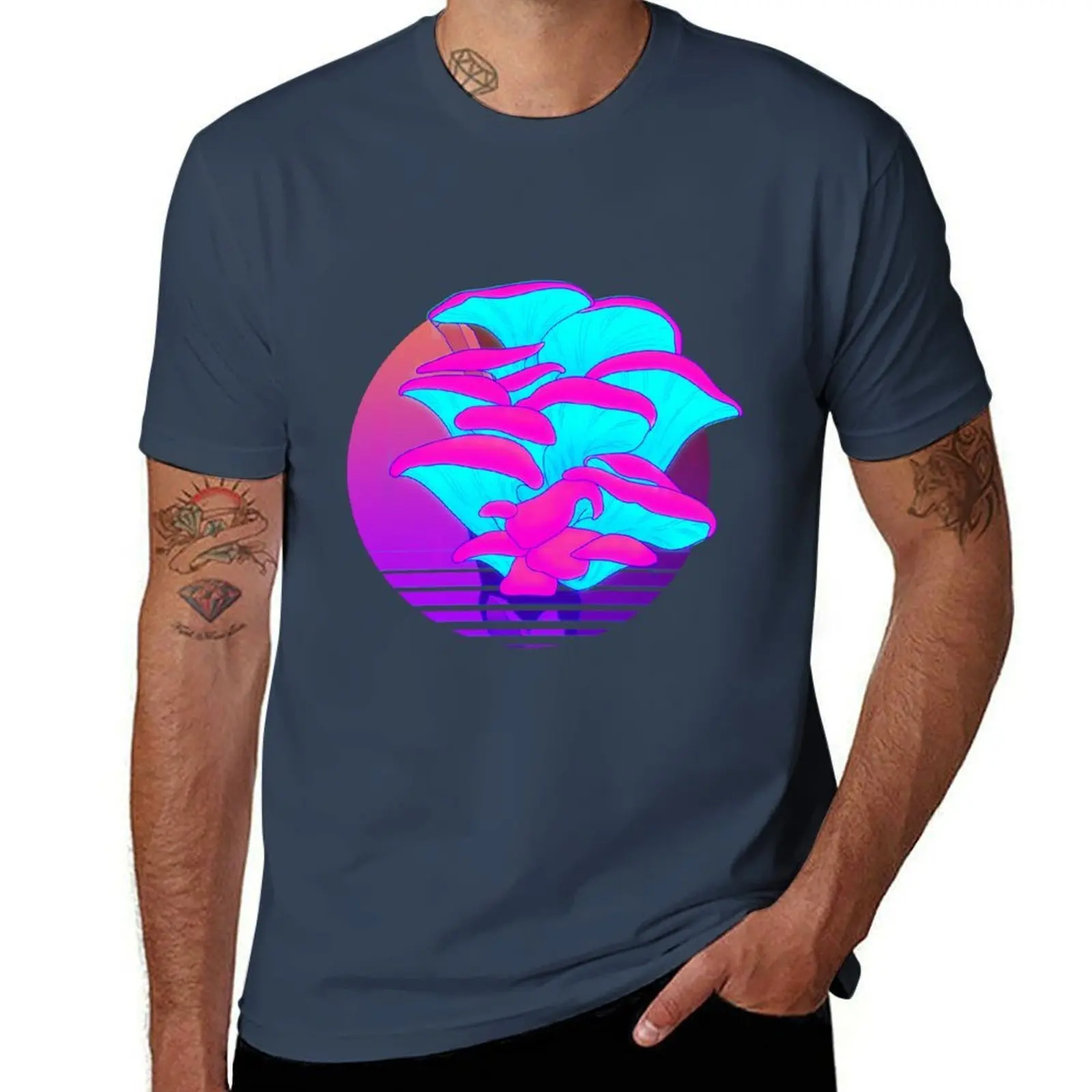 

Mushrooms Neon T-Shirt Non-Shrink Basic Cotton T-Shirt