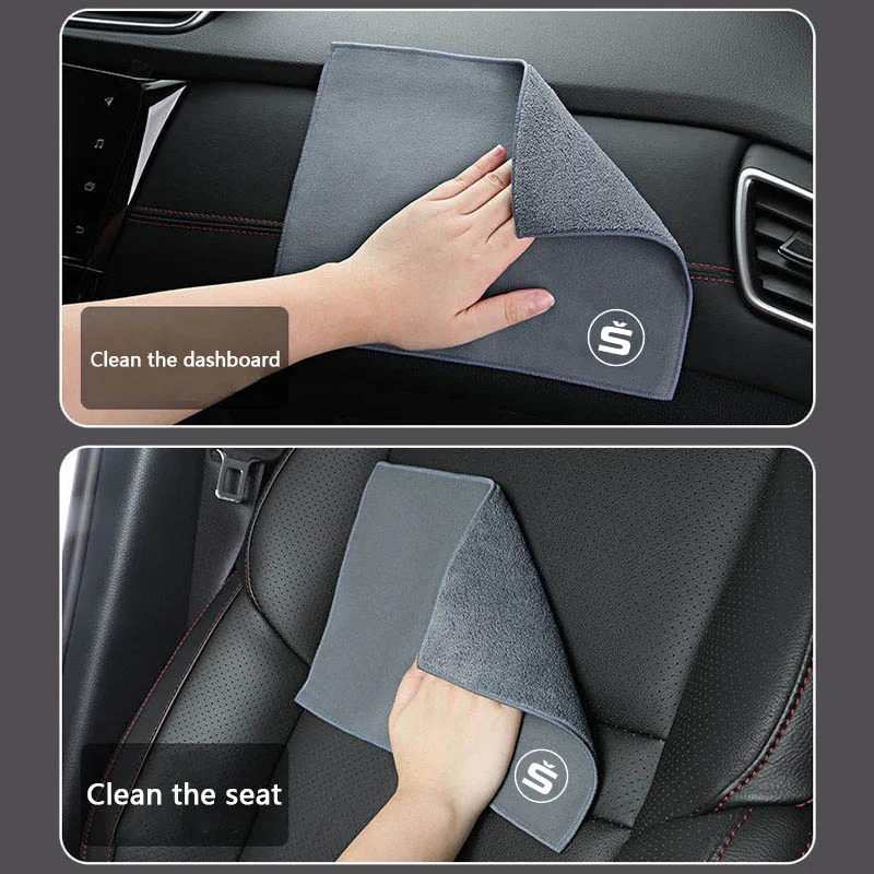 Microfiber Towel Car Drying Towel Auto Plush Wash Towel Car Cleaning For Skoda Fabia Kamiq Karoq Kodiaq Octavia a5 a7 Rapid