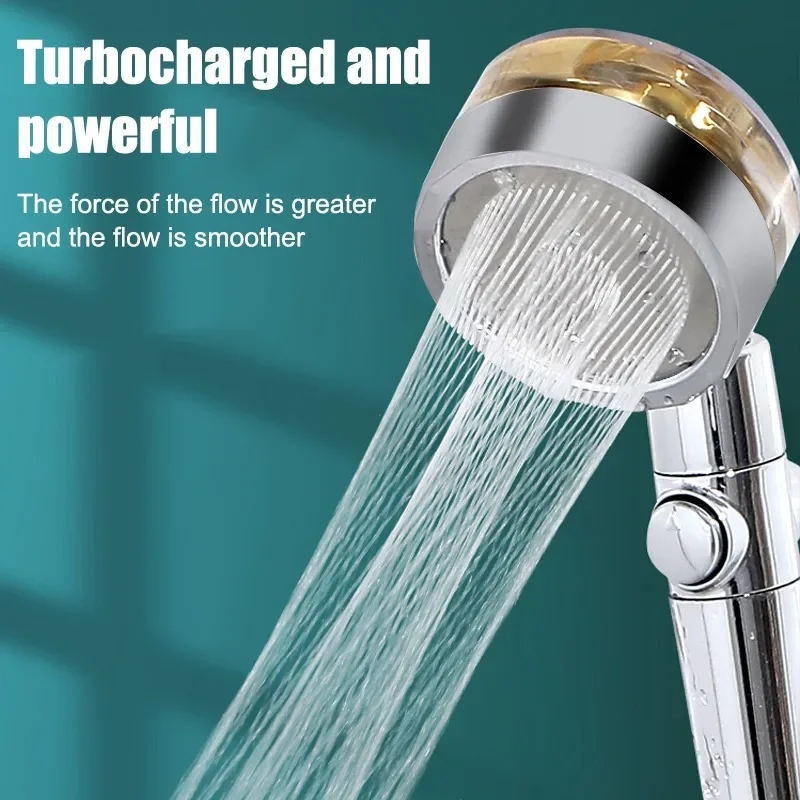 Adjustable Turbocharged Shower Head with Filter Handheld Universal Showerhead Bath Shower Nozzle Water Pressure Sprayer