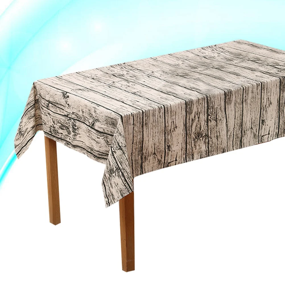 

Wood Grain Tablecloth Home Rectangular Cover Cotton Tablecloths Vintage
