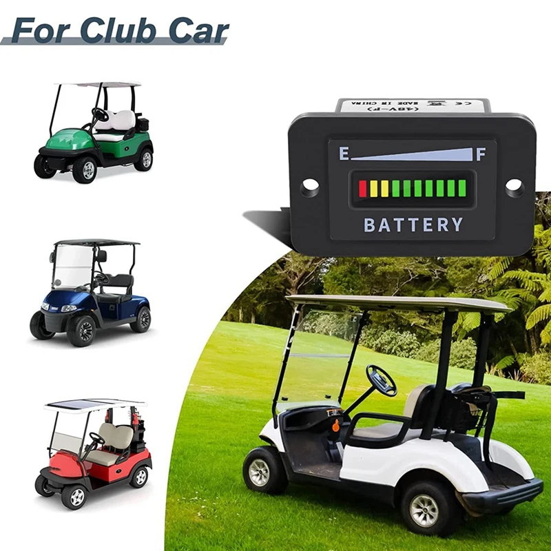 3X Golf Cart Battery Meter 48V LED Battery Indicator Battery Gauge Battery Level Meter IP65 For Club Car,Fork Lifts