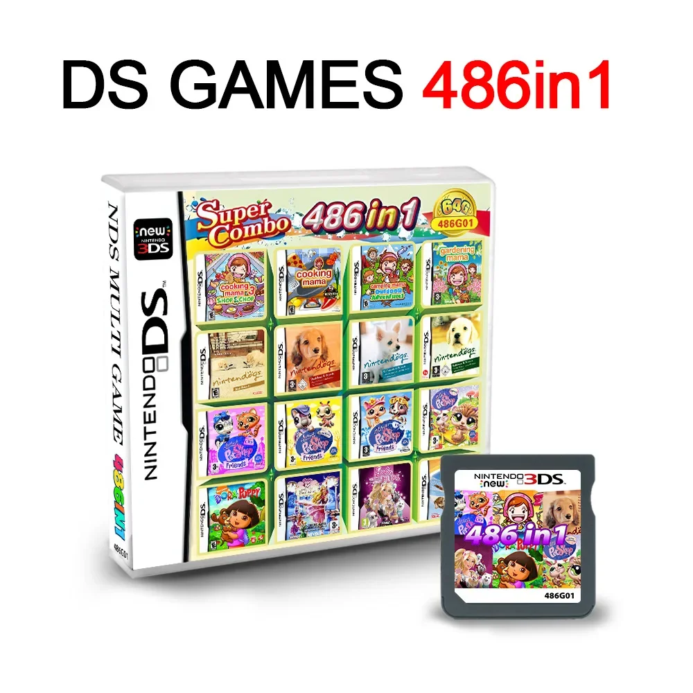 Tarjeta de juego NDS DS versión estadounidense juego versión europea todo en uno V2 nueva tarjeta de juego NDS Pokemon en caja 482 en 1 520 en 1 468