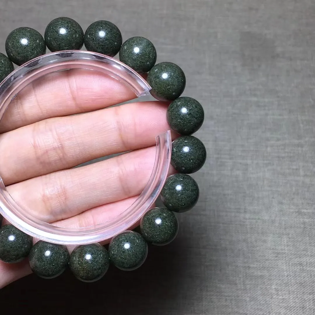 11mm Natural Green Phantom Quartz Bracelet For Women Men Healing Luck Reiki Gift Rare Crystal Round Beads Strands Jewelry AAAAA