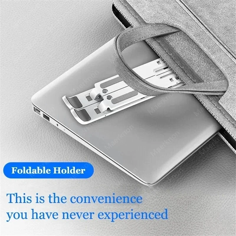 1pc ABS Ergonomic Laptop Stand, Foldable & Adjustable Height, Cooling Vent Design for Notebook Tablet PC, Desktop Riser,Portable