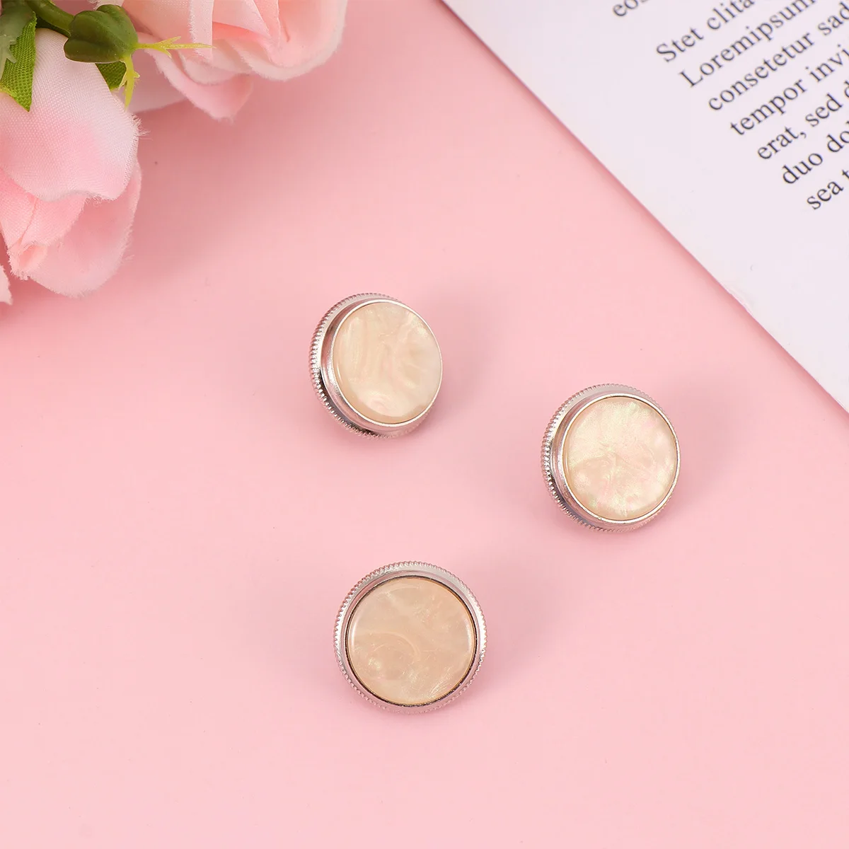 

3pcs Piston Button Snap Trumpet Buckle Copper Durable Replacement Tool Musical Instrument Accessory Abalone