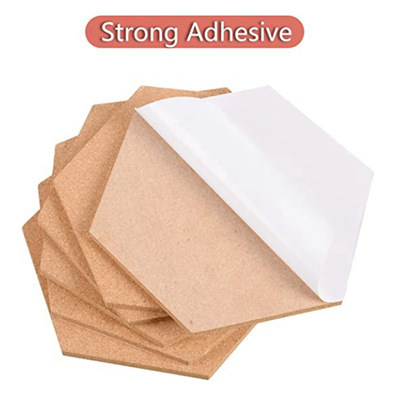 12Pcs Hexagon Cork Board Tiles Self Adhesive Thick Corkboards For Wall Memo Boards Pin Board Decorative Bulletin Board
