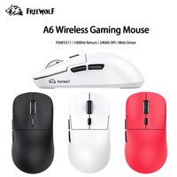 FREEWOLF A6 Wireless Gaming Mouse PAW3311,Lightweight 1000 Hz Professional Mouse,Bluetooth Tri-Mode Connection for Gaming