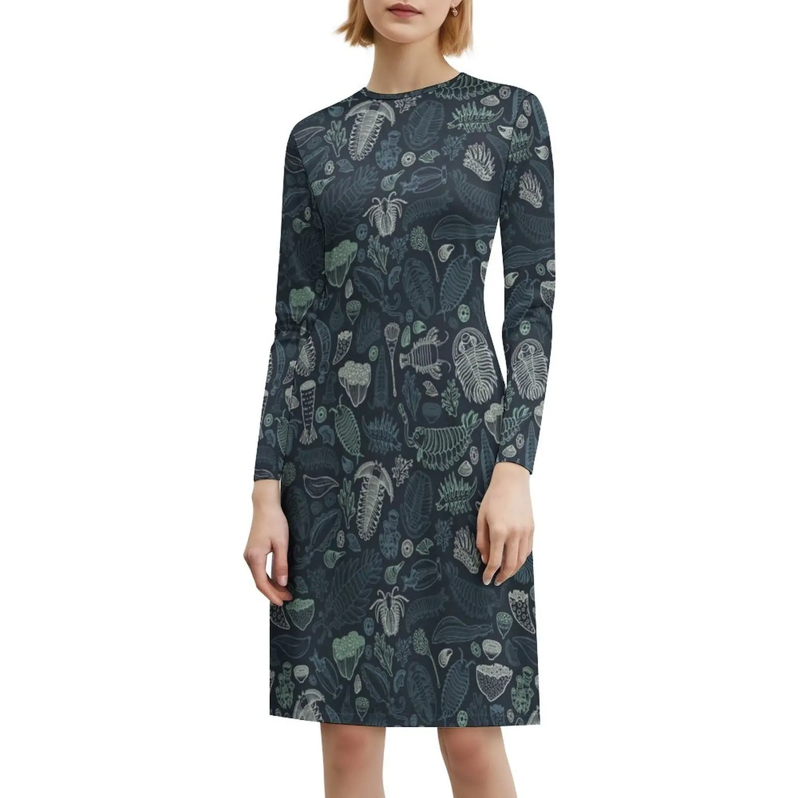 Studio 252Mya: Cambrian Fauna (2020 Reboot) Elegante feestjurk voor dames A-lijnjurk met korte/lange/mouwloze opties