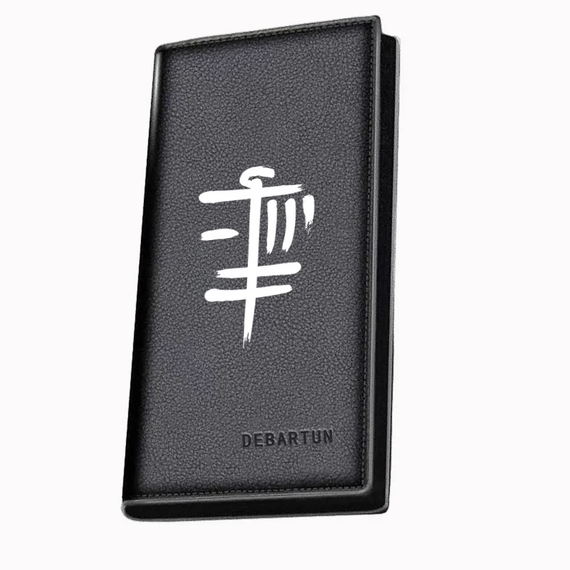 Abstract vertical lines,white brush strokes. Men's Long Wallets Business Stylish Printing Design Casual Use Christmas Valentine'