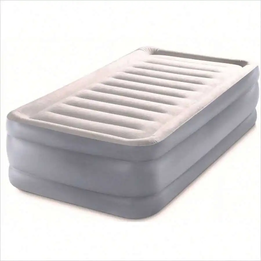 20 Inch Twin Raised Air Mattress With Built-In Pump, Elevated Inflatable Air Bed With Portable Design And Puncture Resistant PVC