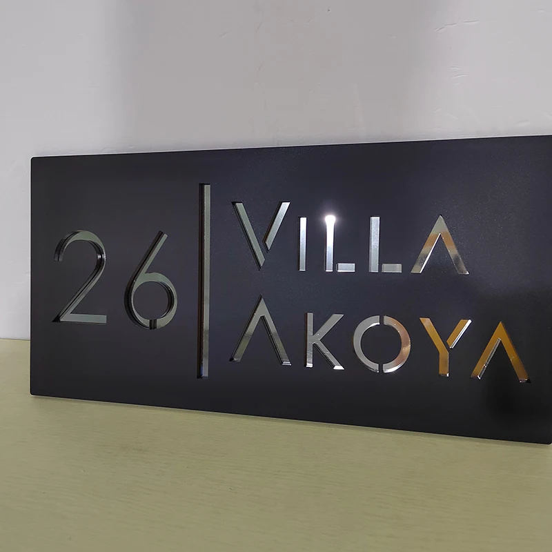 Custom Modern 3D Laser Cut House Sign Address Plaque House Number Outdoor Yard Decor Street Name Door Plates Housewarming Gifts