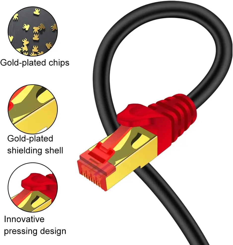 CYANMI CAT 8 Cat 7 Ethernet Cable 40Gbps High Speed RJ45 CAT8 Cat7 Cable for Router Modem Internet Network Lan for Laptops PS4