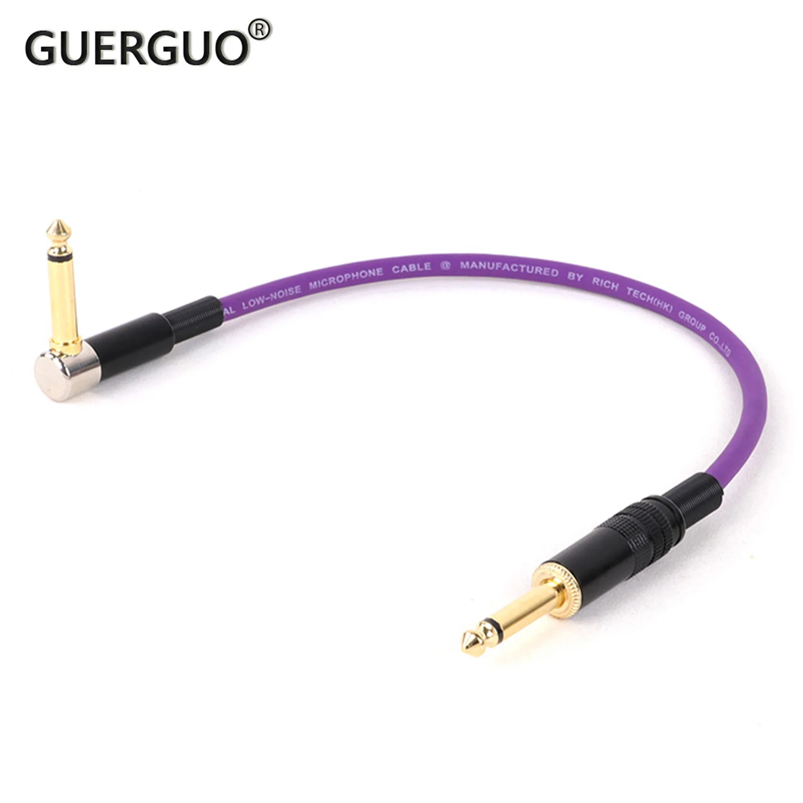 

Multicolor Gold Plated 6.35mm Straight Mono Audio Extension Cable Male Jack To 6.35mm Mono Right Angle Male Jack to 0.3M-15M