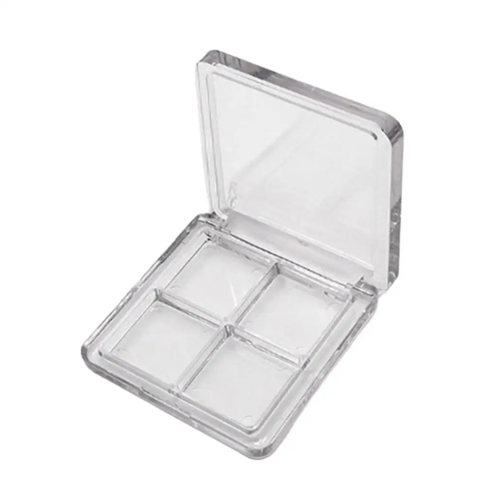 4 スロット プラスチック トラベル ポータブル アイシャドウ ケース コンパクト プレス パレット トレイ