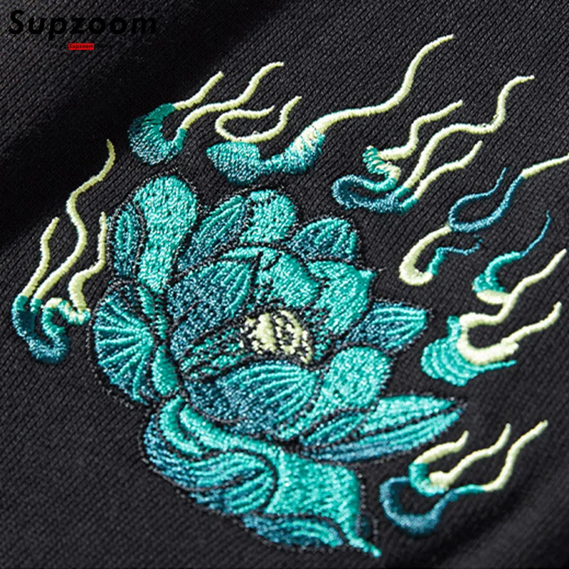 Supzoom New Arrival Chinese Style Elastic Waist Autumn Loose Embroidery Trend Casual Couple Men Cotton Pants Sweatpants