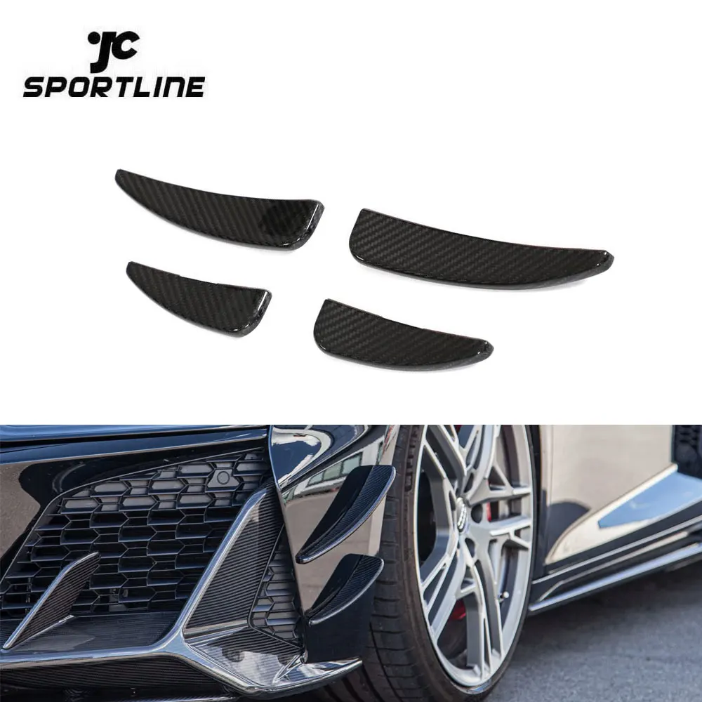 

2023 Facelift New R8 Front Bumper Fins Dry Carbon Trim For Audi R8 V10 GT Performance Coupe 2-Door