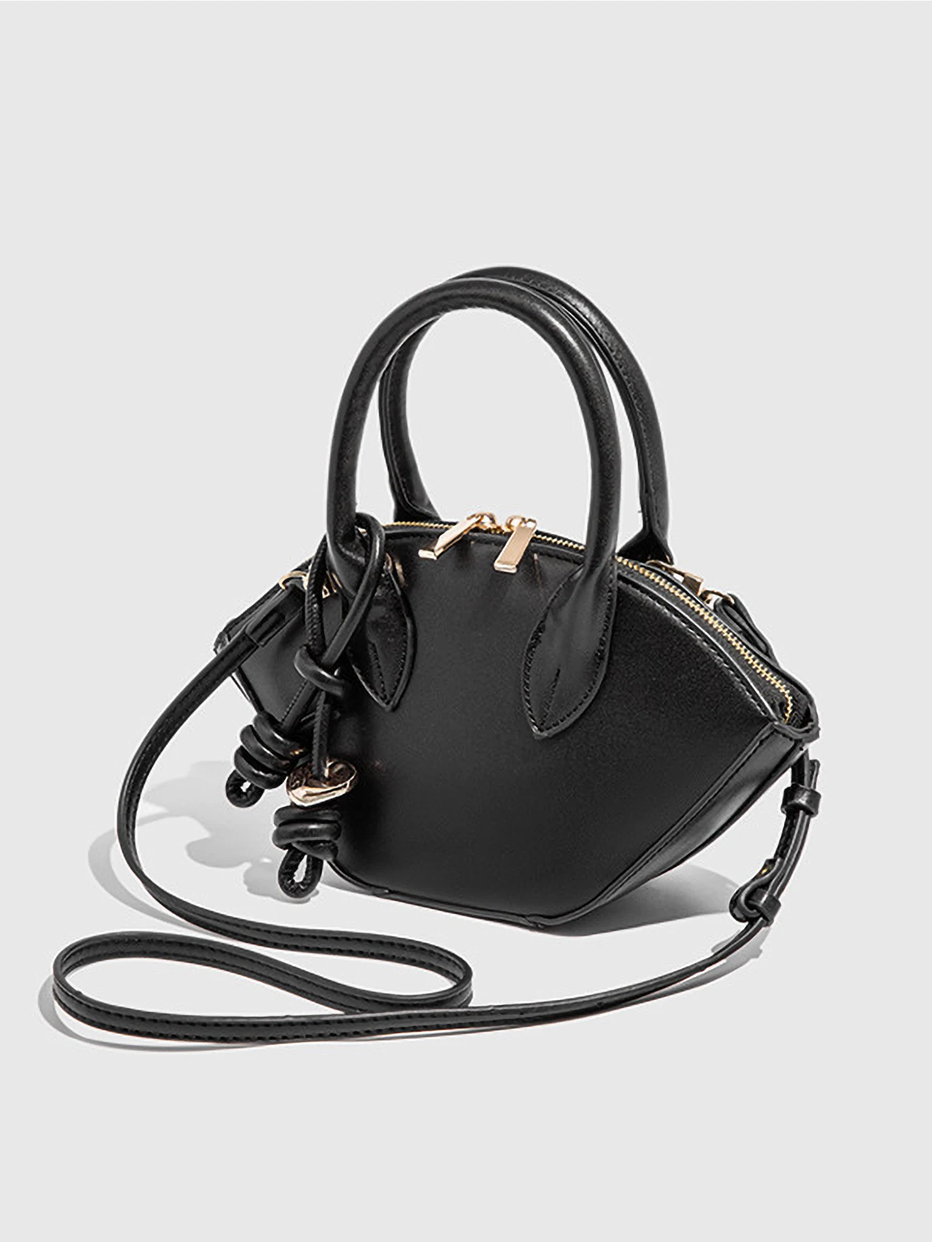 

Fashionable and versatile single shoulder diagonal cross bag solid color double handle metal bead decoration handbag