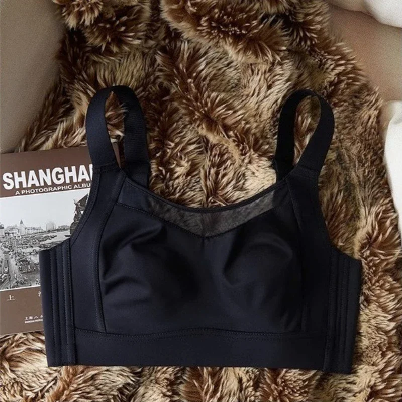 Weißer Minimizer-BH mit vollen Cups, nahtlos, atmungsaktiv, mit seitlicher Stütze, Anti-Sag-Effekt, ultradünne Unterwäsche mit breiten Trägern für den Sommer._voghion.com