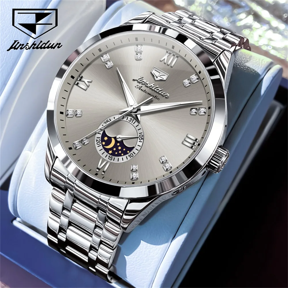 

JSDUN 8969 Original Brand Men's Watch Luxury Business Automatic Mechanical Watch Fashion Waterproof Lunar Phase Men's Watch