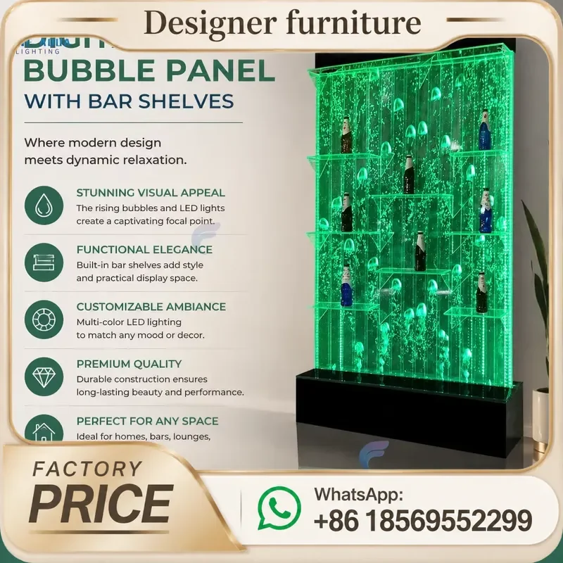 Customized Acrylic Led Digital Bubble Panel/wall Water Feature Fountain Home Decor Water Bubble Fountain