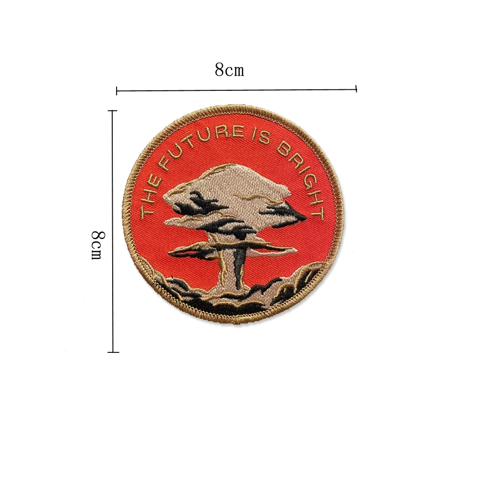 Scenery The Future is Bright Pine Moutain Patch Embroidered Iron On Patches for Clothing Jacket Applique Accessories 75% EMB