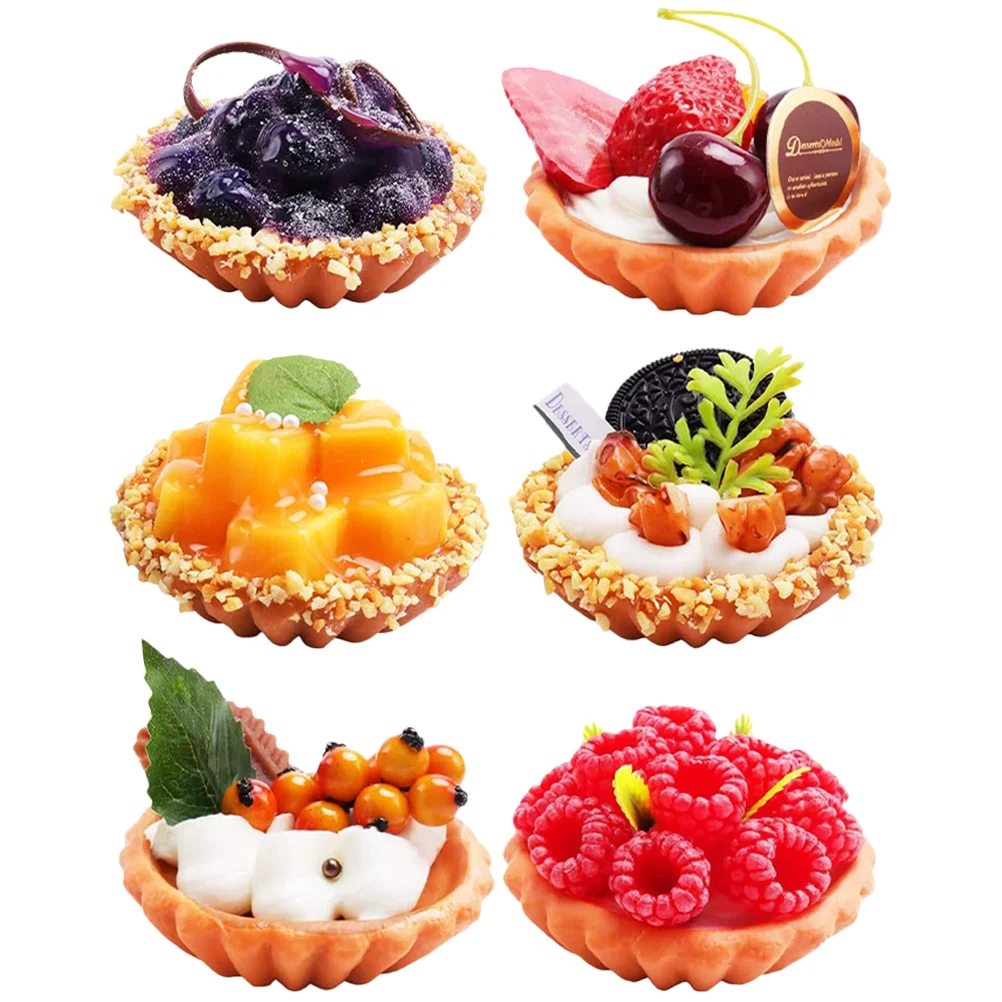 

6 Pcs Decor Dessert Shop Props Desktop Cake Models Lifelike Cakes Home Ornament Child