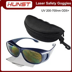 HUNST OD5+ Professional Laser Safety Goggles for 355nm 450nm 520nm 532nm 650nm UV,Green,Blue, Red Laser Eye Protective Goggles