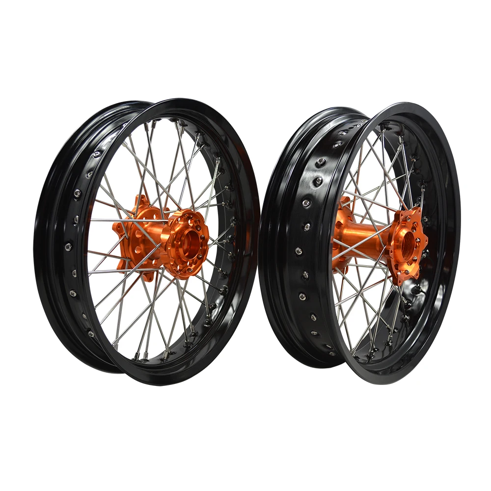 17 Inch 36 Spokes Anodization Aluminum Alloy Motorcycle Wheels Supermoto Wheels For KTM EXC SXF SX 250 300 450