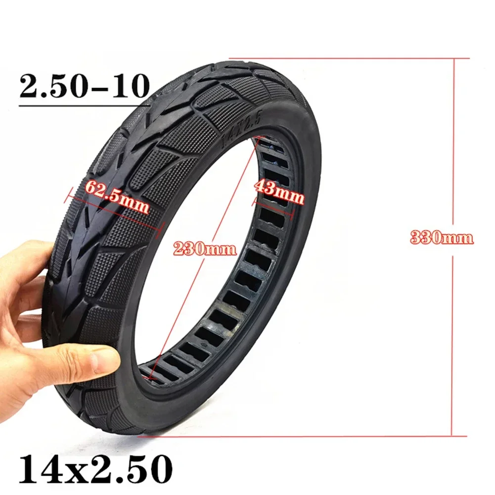 14 Inch 14x2.50 Solid Tire 2.50-10 No-inflation Tyre Rubber Tires Replace Parts Electric Bicycle Accessories