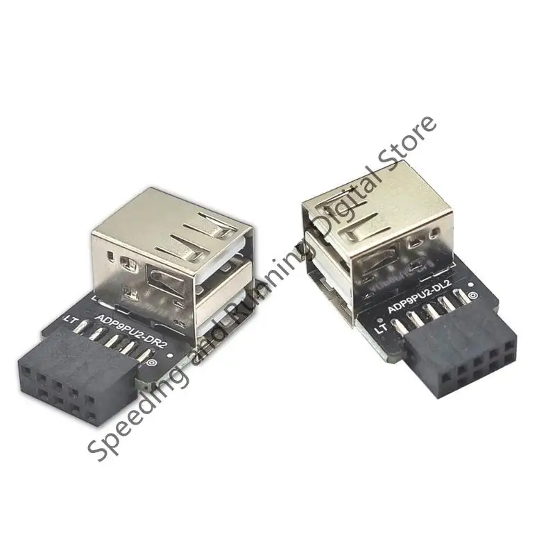 NEW 9pin USB Adapter Connector to 2 Port USB2.0 Internal Motherboard 9pin To 2 Port USB 2.0 A Female Adapter Converter PCB