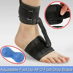 Adjustable Drop Foot Brace Foot Up AFO Brace Unisex Fits for Right/Left Foot Orthosis Ankle Brace Support, Improve Walking Gait