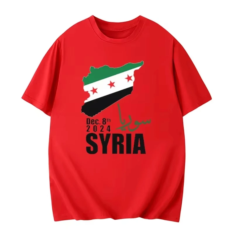 العلم السوري سوريا d تي شيرت، هدية، للجنسين، مضحك، دمشق، Harajuku بلايز عادية، الهيب هوب الشارع الشهير، للجنسين، بلايز الصيف 2025 Ne