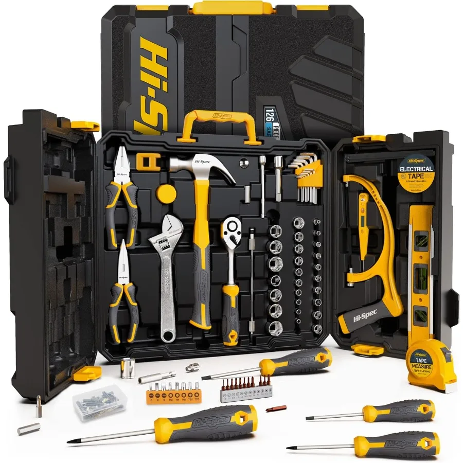 

126 pc Socket Wrench Auto Repair Tool Kit Set with Comprehensive Tools for Home Garage and Professional Automotive Maintenance