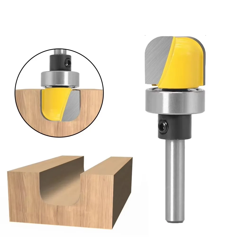 

1 шт. 1/4 "6,35 мм 6 мм фреза с хвостовиком, резьба по дереву, глубокая круглая фреза для обрезки, фреза с узором, верхняя нижняя часть, подшипник с круглым дном