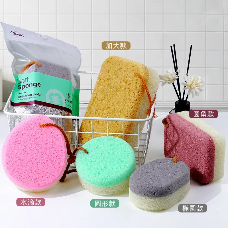 Double-Color Honeycomb Hole Imitation Loofah Bath Sponge Female Bubble Bath Cotton Soft Absorbent Bath Brush
